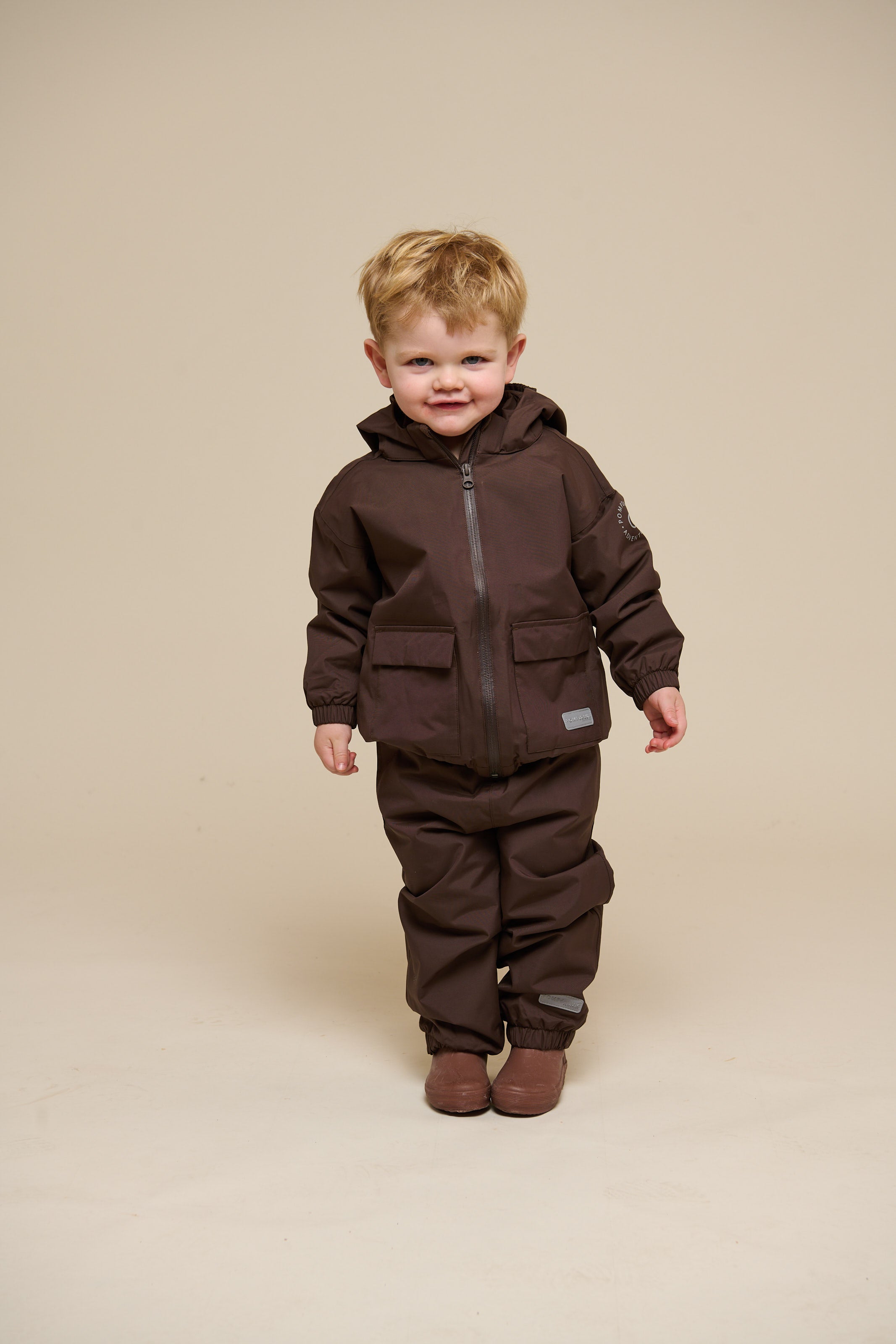 Shell Jacket with Patch Pocket - Kids - Chocolate | 100499 Luke