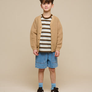 Brioche Stitch Cardigan - Tween - Beige | 101246 Clark