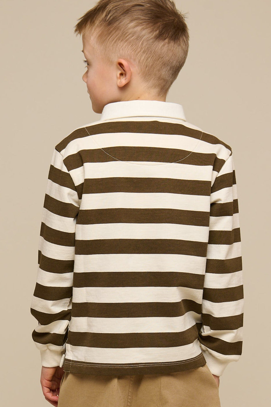Gestreiftes Polo-Sweatshirt - Tween - Dark Brown/Offwhite | 101398 Marco