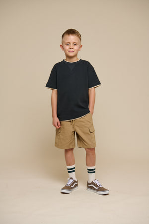 Textured Short Sleeve T-Shirt - Tween - Forest Green | 100714 Malthe