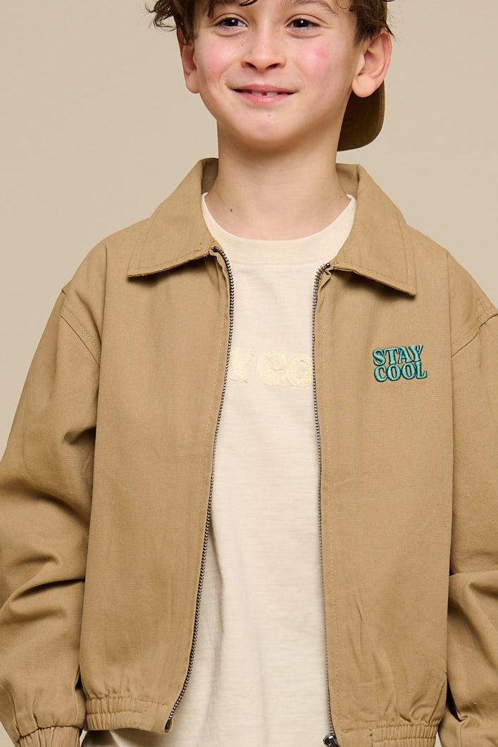 Canvas Bomber Jacket - Tween - Khaki | 101137 Isack