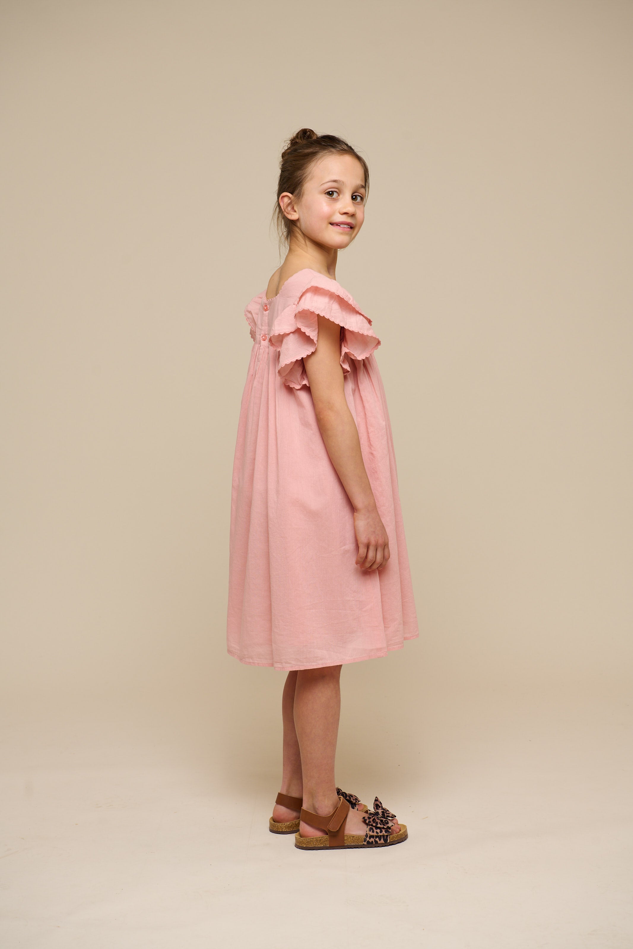 Cotton Dress with Ric Rac Frill - Tween - Rose Tan | 101065 Alma