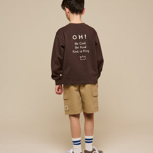 Oversized Long Sleeve T-shirt - Tween - Chocolate | 100852 August