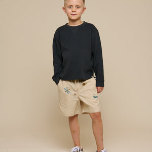 Embroidered Cotton Shorts - Tween - Light Beige | 101098 Erik