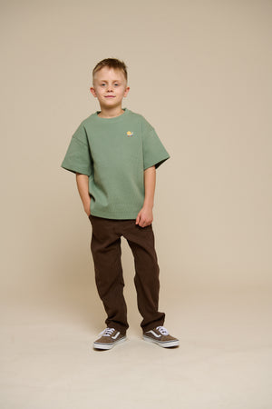 Waffle T-shirt - Tween - Dusty Green | 101156 Evan
