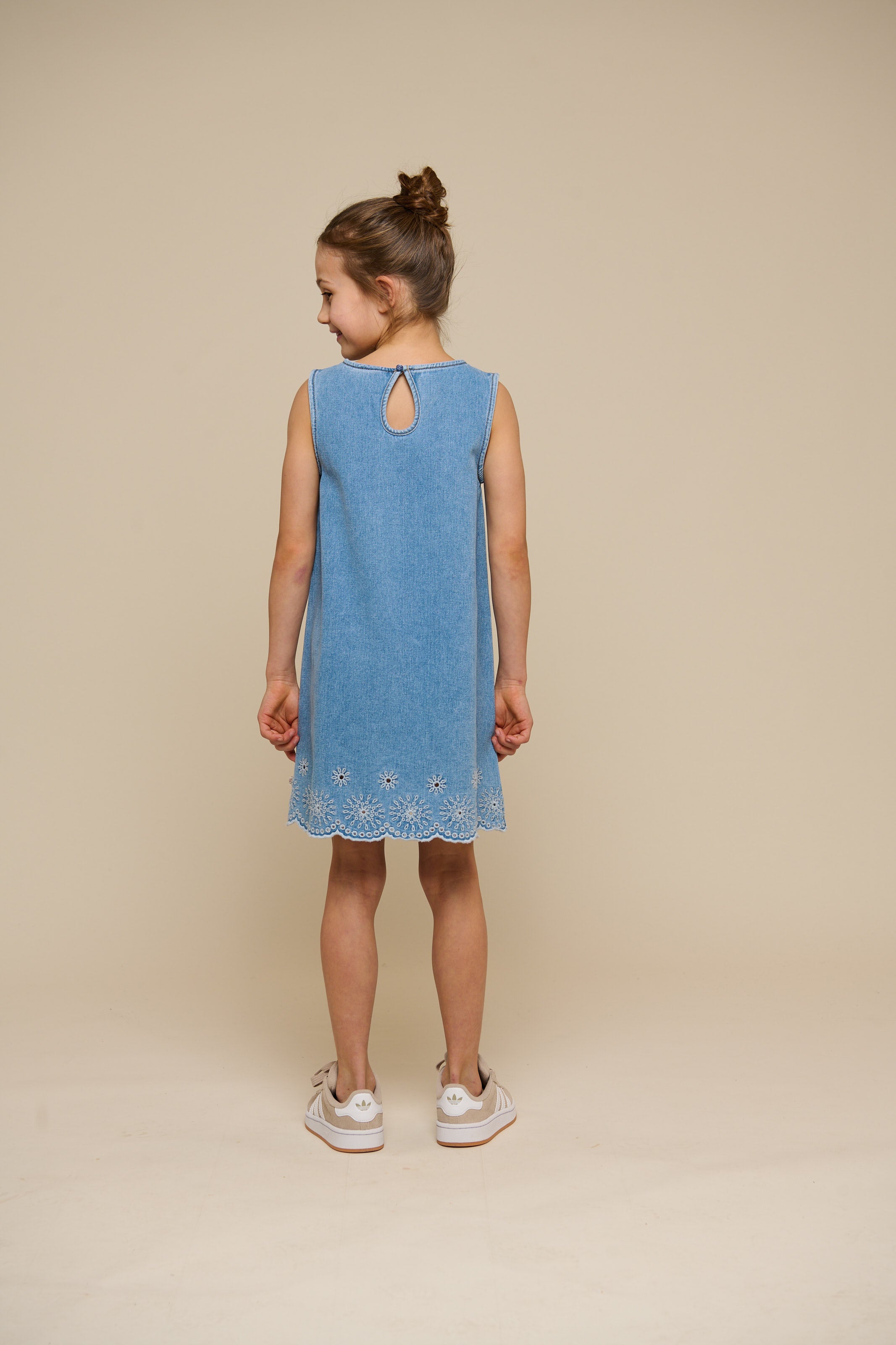 Embroidered Denim Mini Dress - Tween - Light Blue Denim | 101019 Vera
