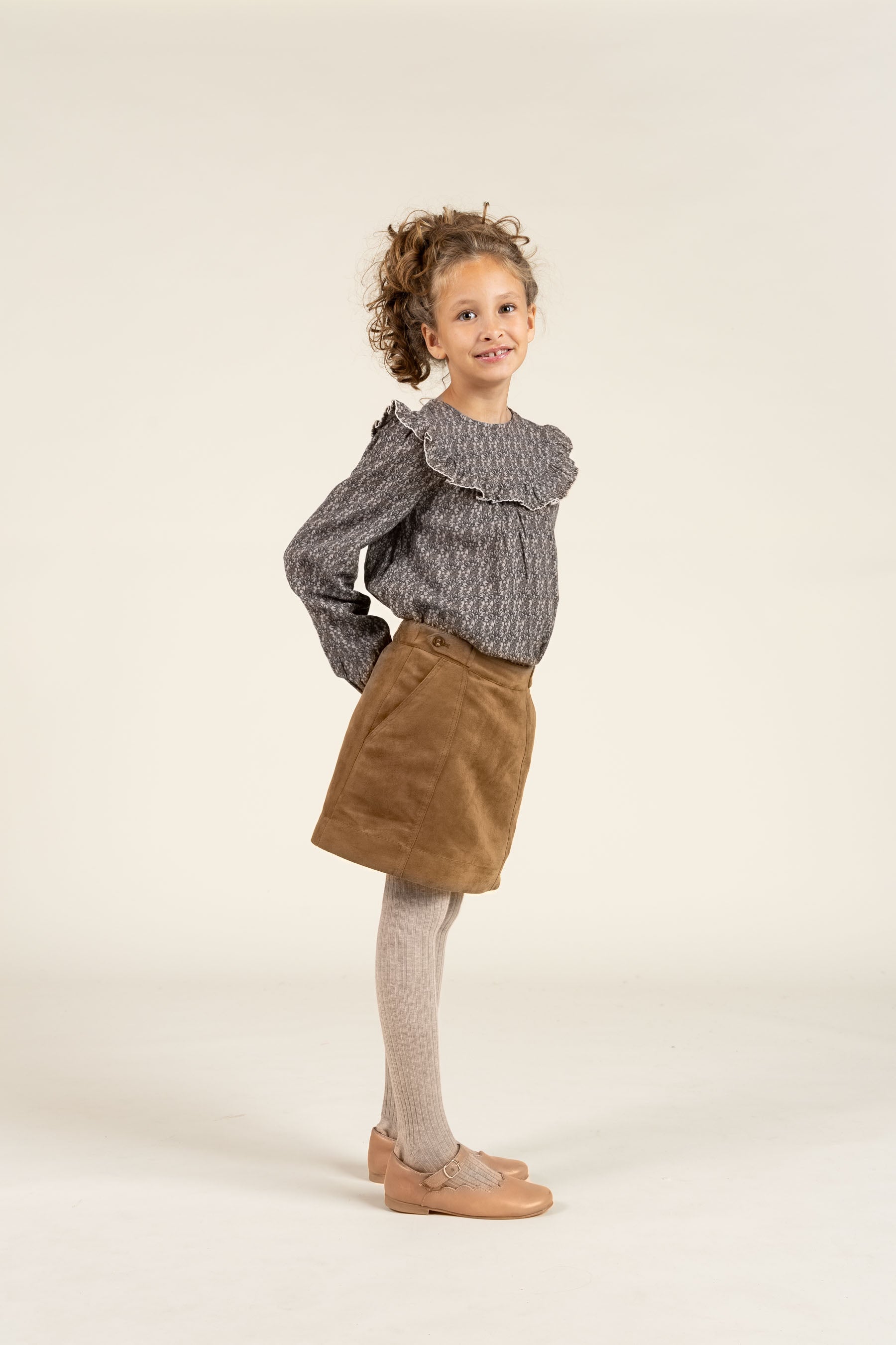 Faux Suede Skirt - Tween - Coffee | 100593 Selene