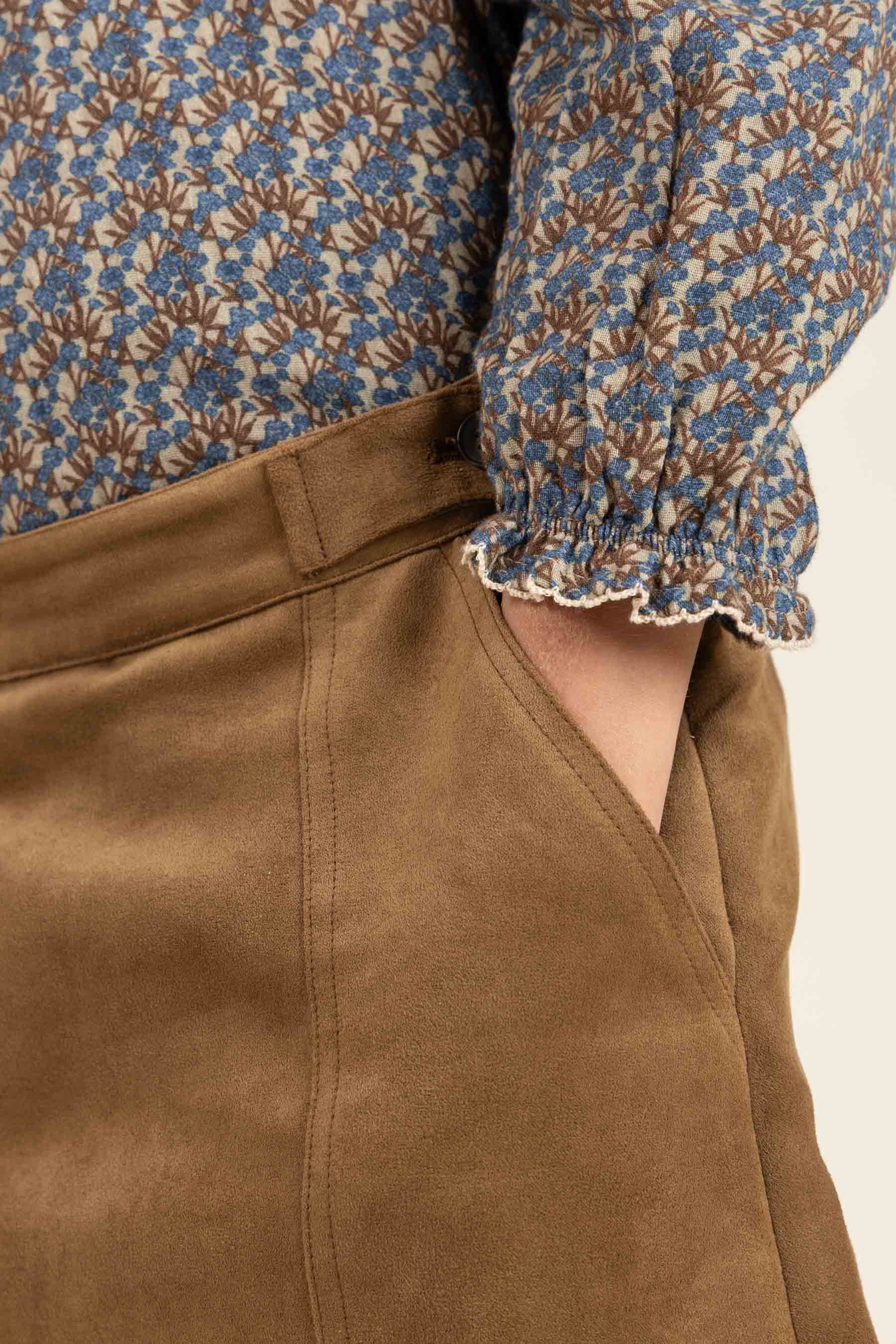 Faux Suede Skirt - Tween - Coffee | 100593 Selene