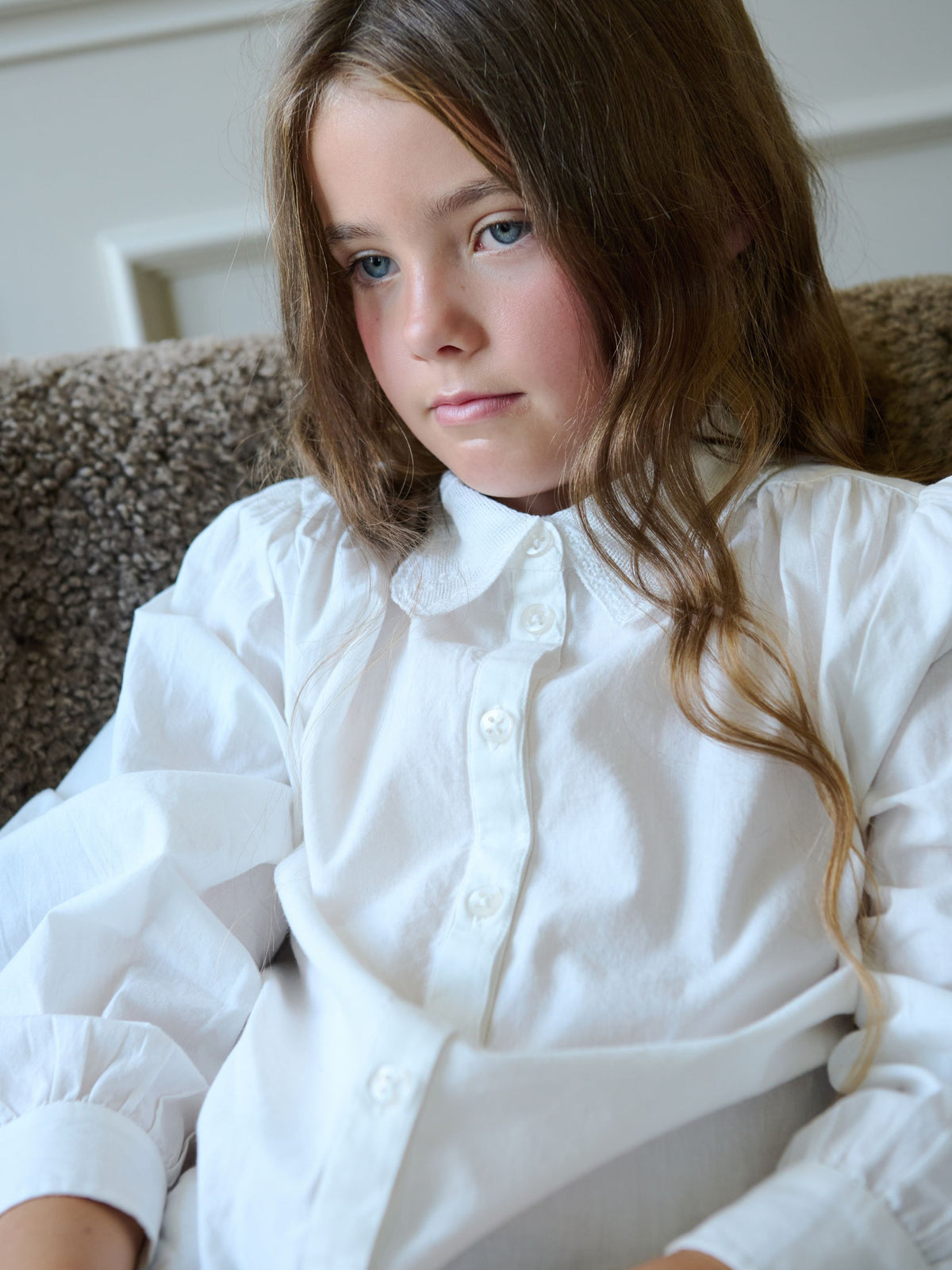Cotton Shirt with Lace Collar - Tween - Offwhite | 101460 Holly