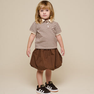 Striped Jersey Polo - Kids - Brown | 101004 Emmie