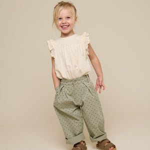 Twill trousers with Dot - Kids - Dusty Green | 100616 Iris