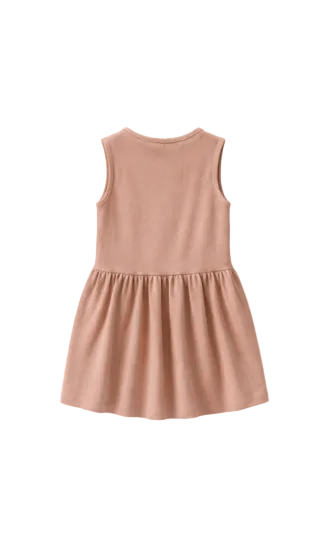 Modal Rib Sleeveless Dress - Kids - Rose Tan | 101296 Lottie
