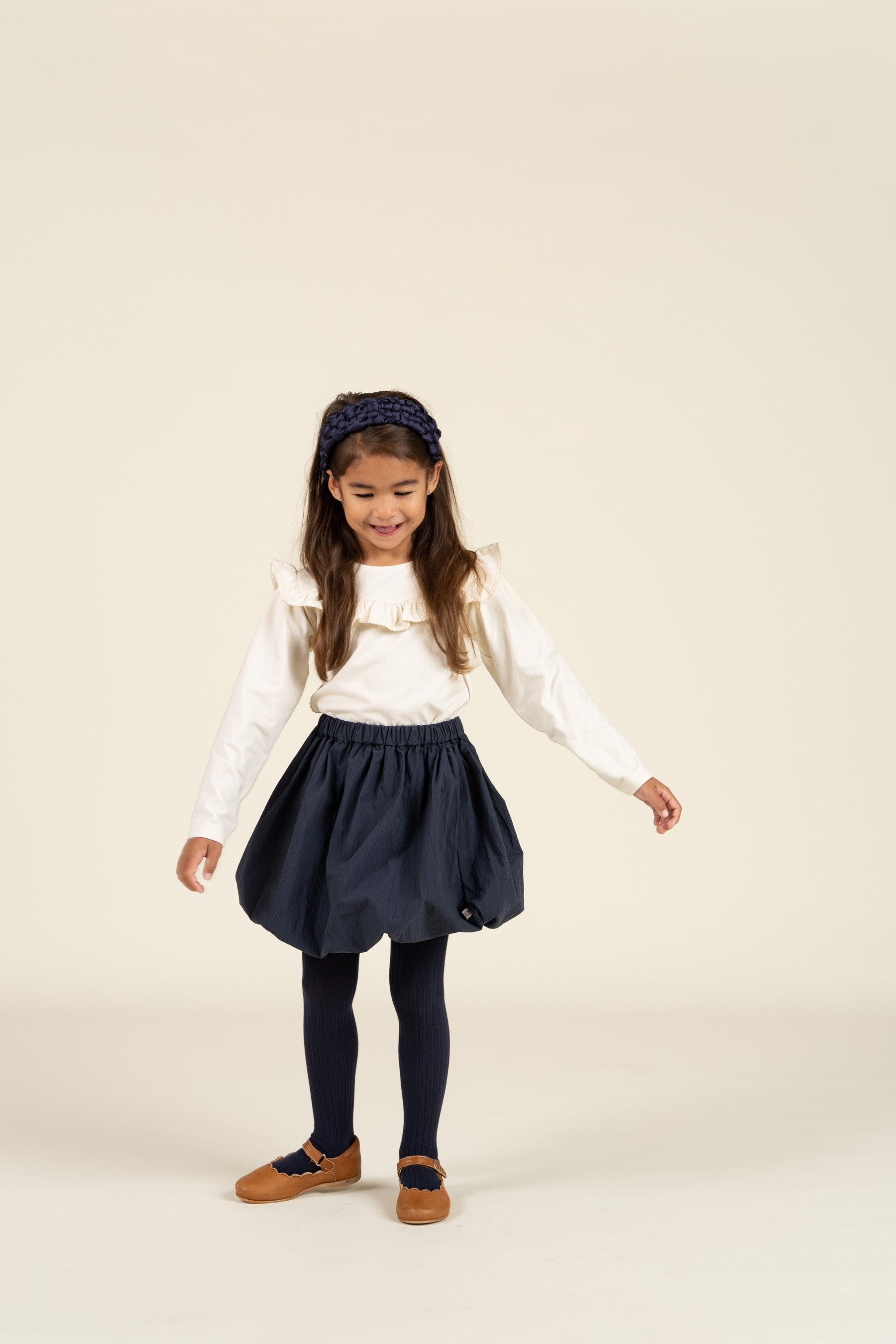 Frill Jersey Blouse - Kids - Off White | 100862 Talia