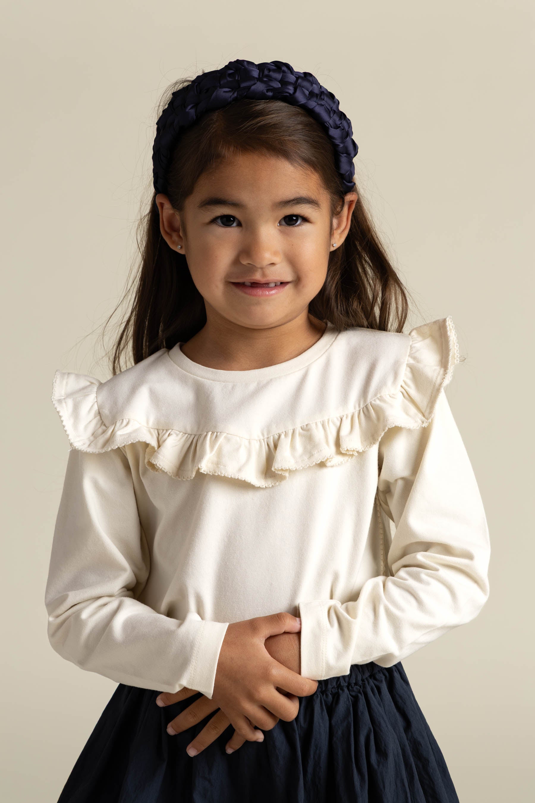 Frill Jersey Blouse - Kids - Off White | 100862 Talia