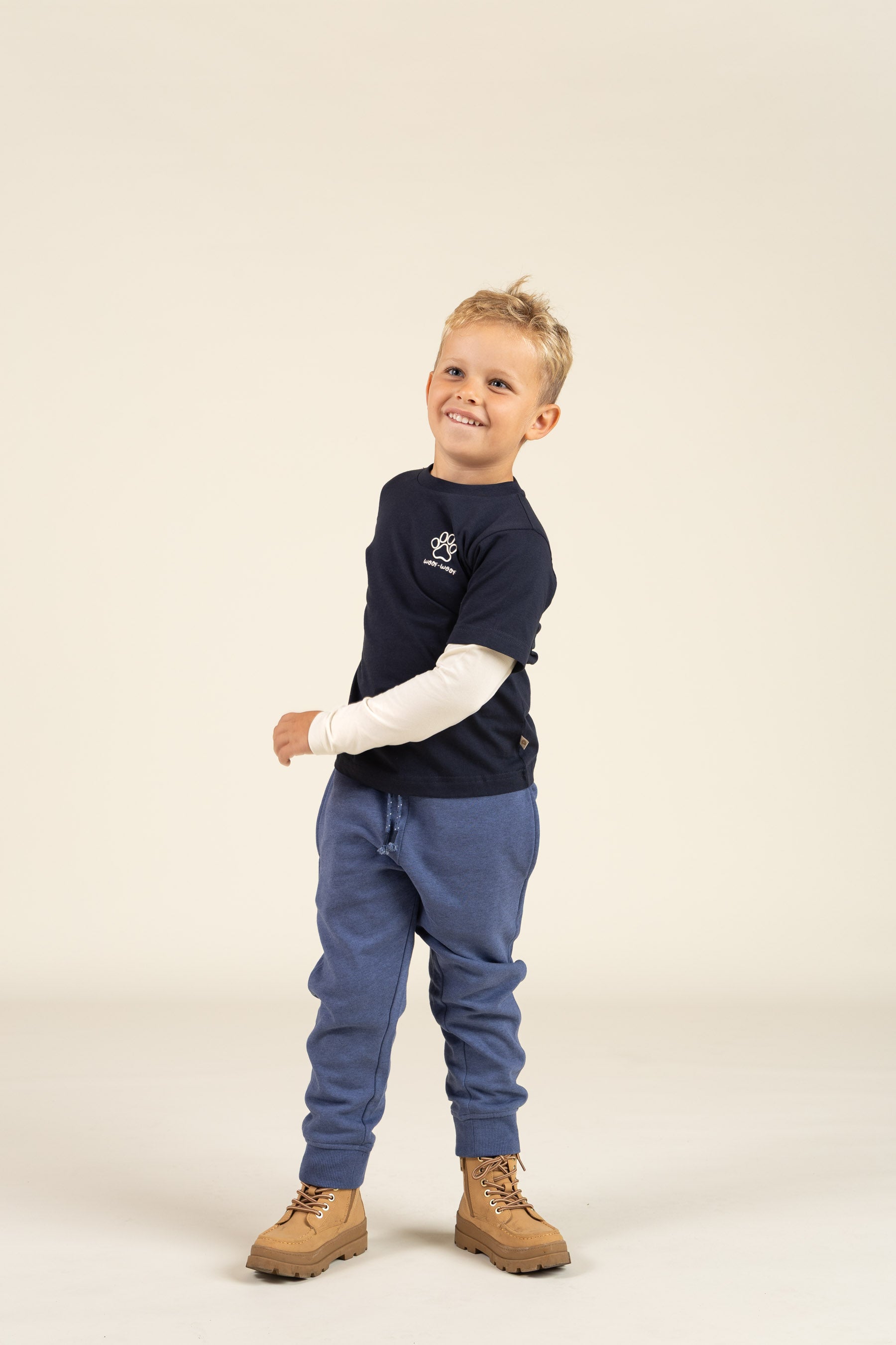 Double Sleeve Boxy T-shirt - Kids - Navy | 100836 Alex