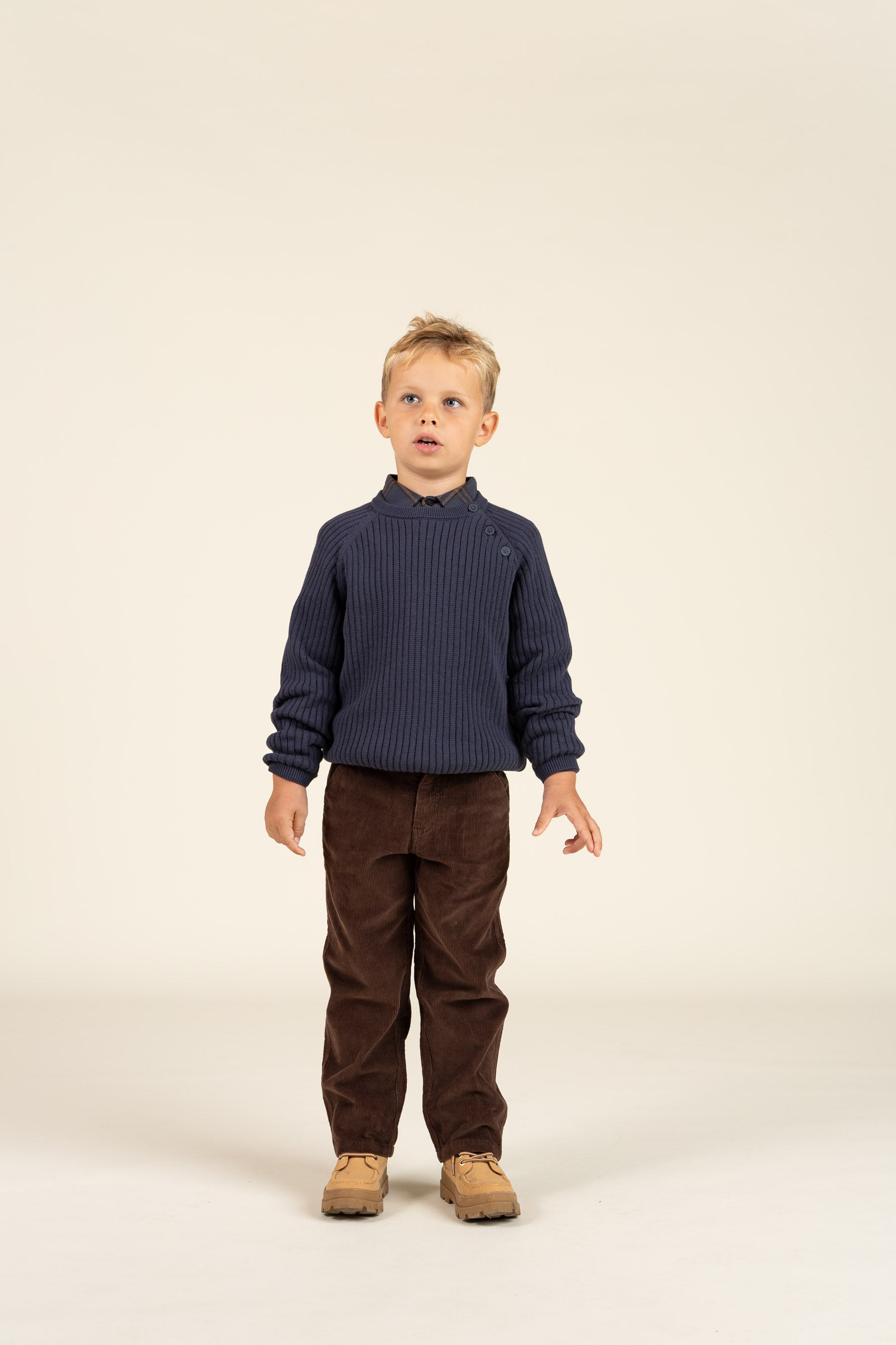 Cotton Knit Sweater - Kids - Navy | 100693 Jett
