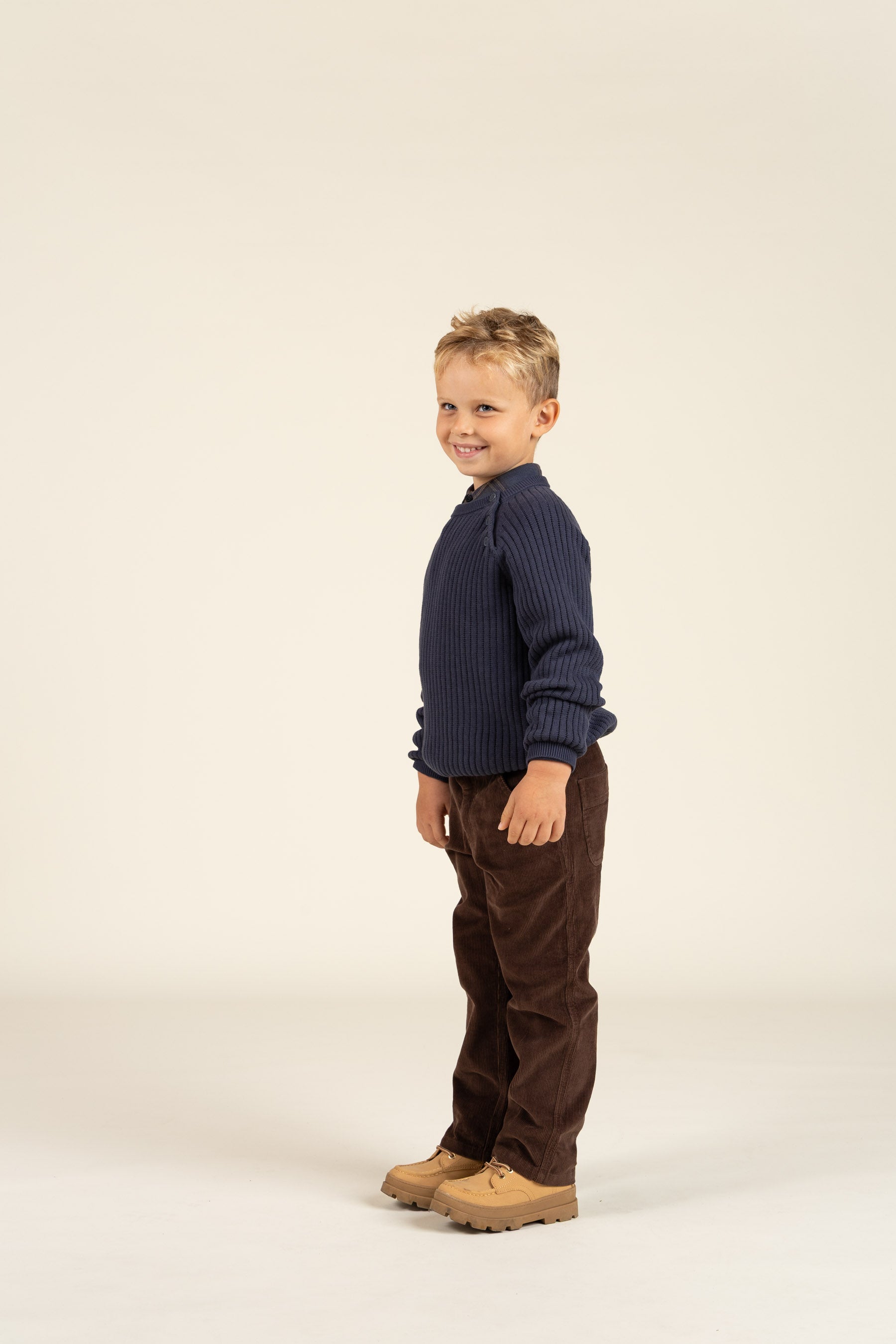 Cotton Knit Sweater - Kids - Navy | 100693 Jett
