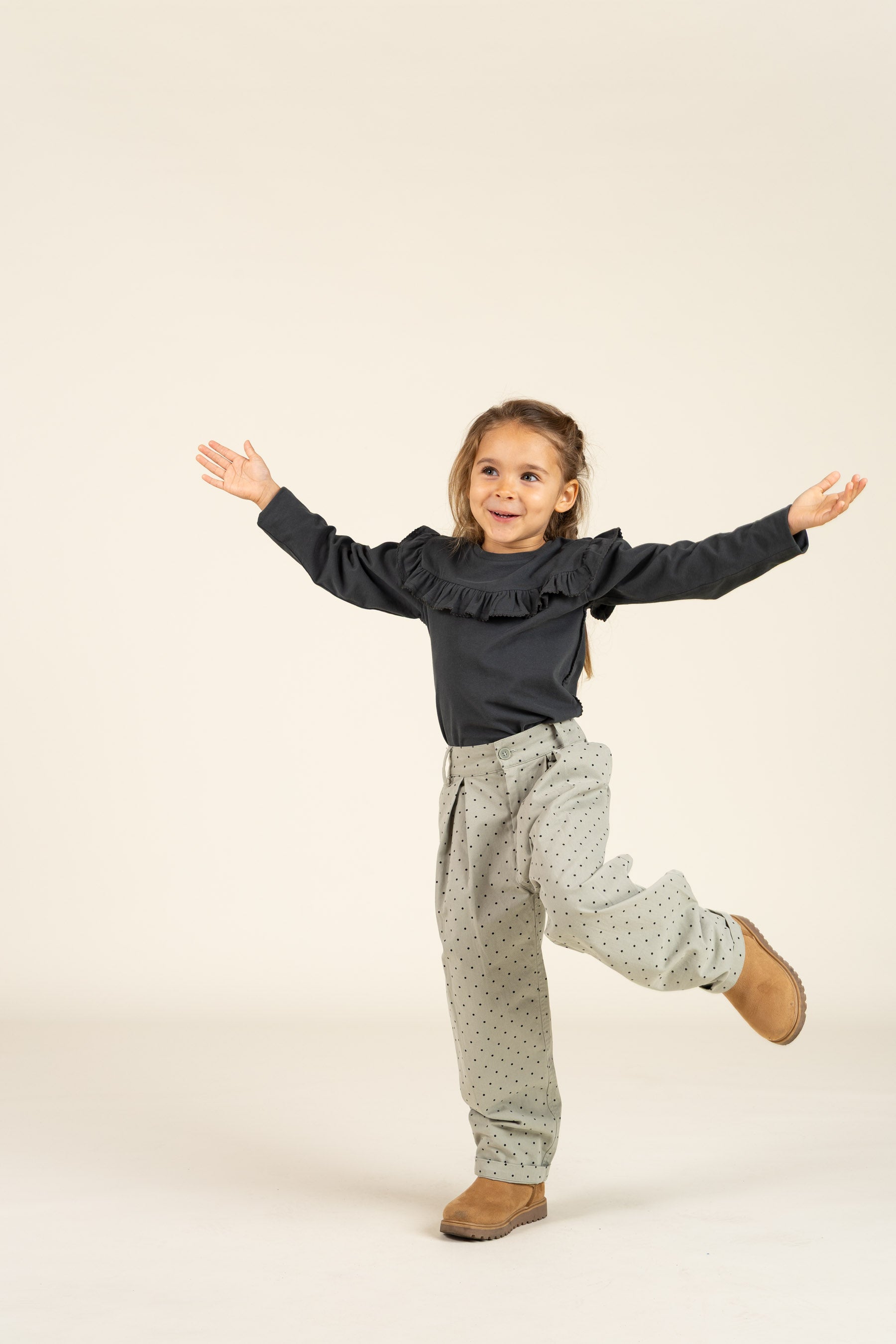 Frill Jersey Blouse - Kids - Forrest Green | 100866 Talia