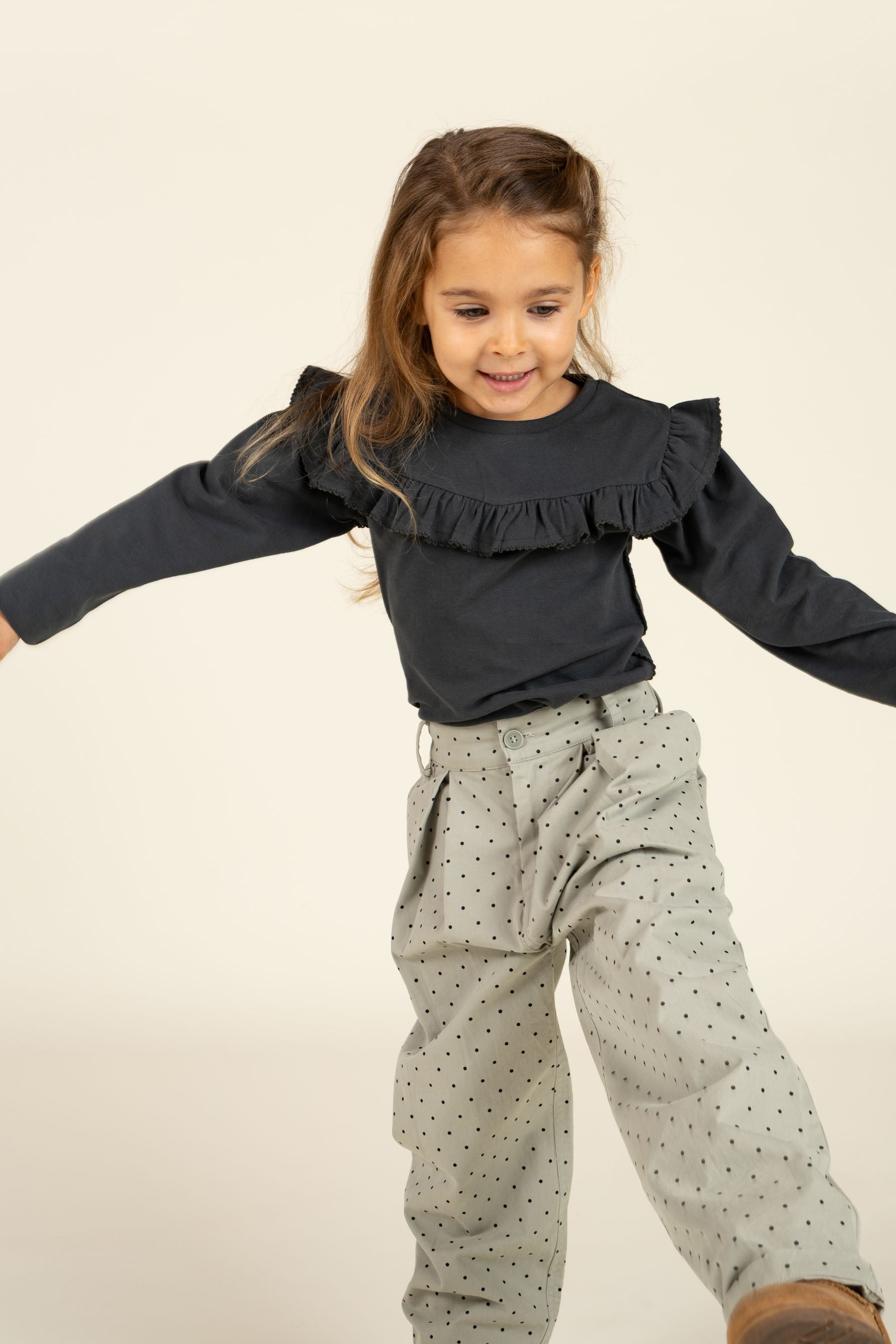 Frill Jersey Blouse - Kids - Forrest Green | 100866 Talia