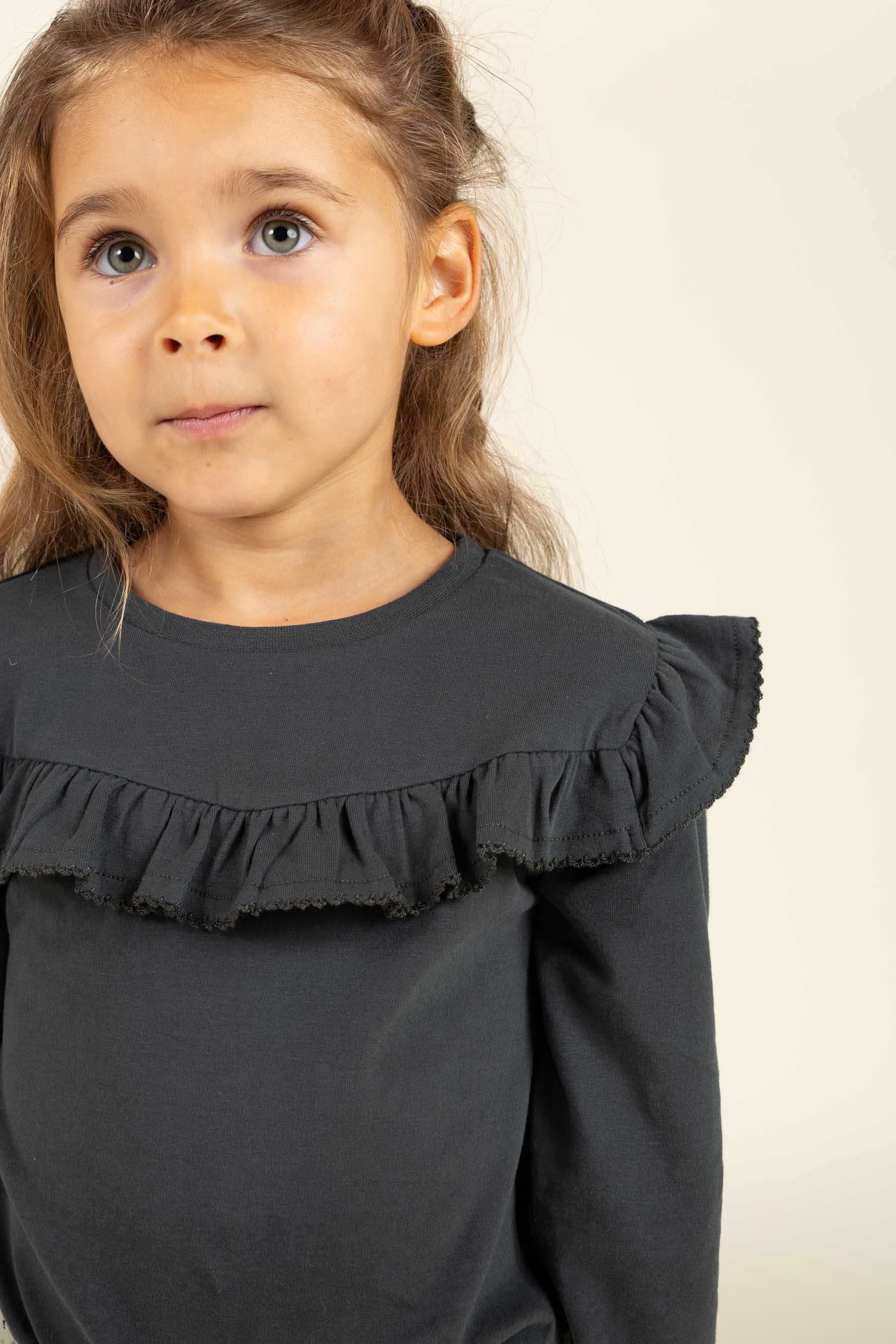 Frill Jersey Blouse - Kids - Forrest Green | 100866 Talia