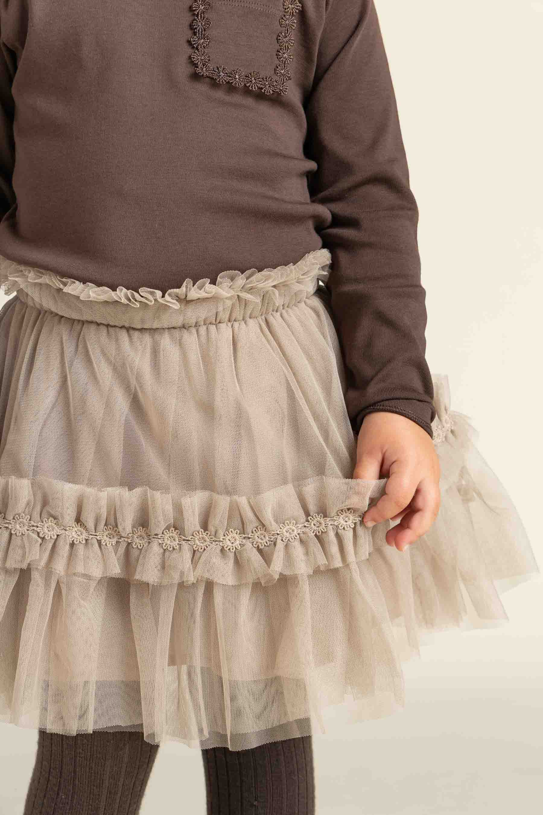 Long Sleeve T-shirt with Chest pocket - Kids - Chocolate | 100870 Sienna