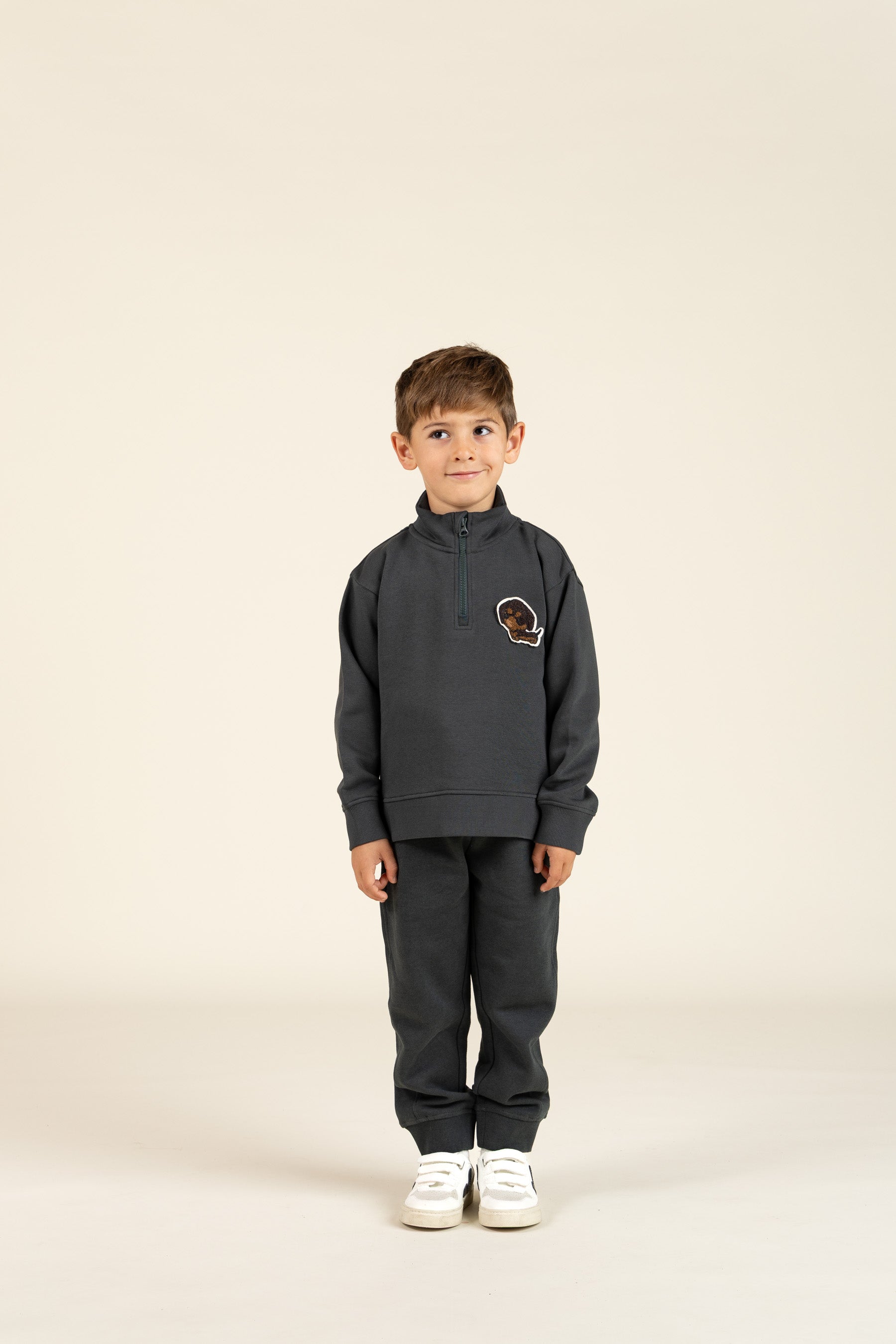 Half Zip Sweatshirt - Kids - Forest Green | 100810 Tristan