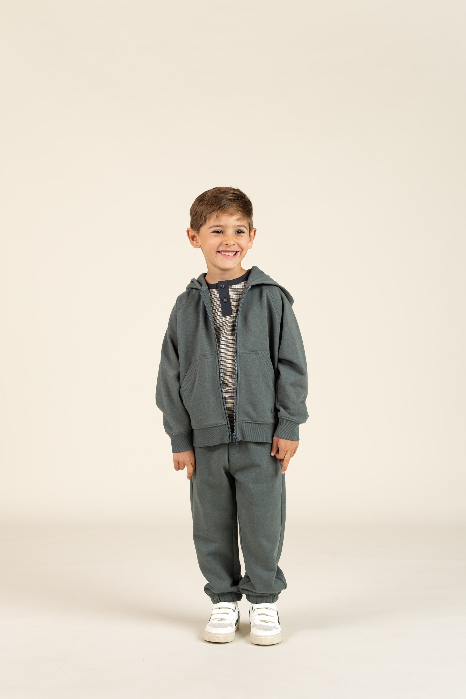 Classic Zip Hoodie - Kids - Petrol | 100218 Felix