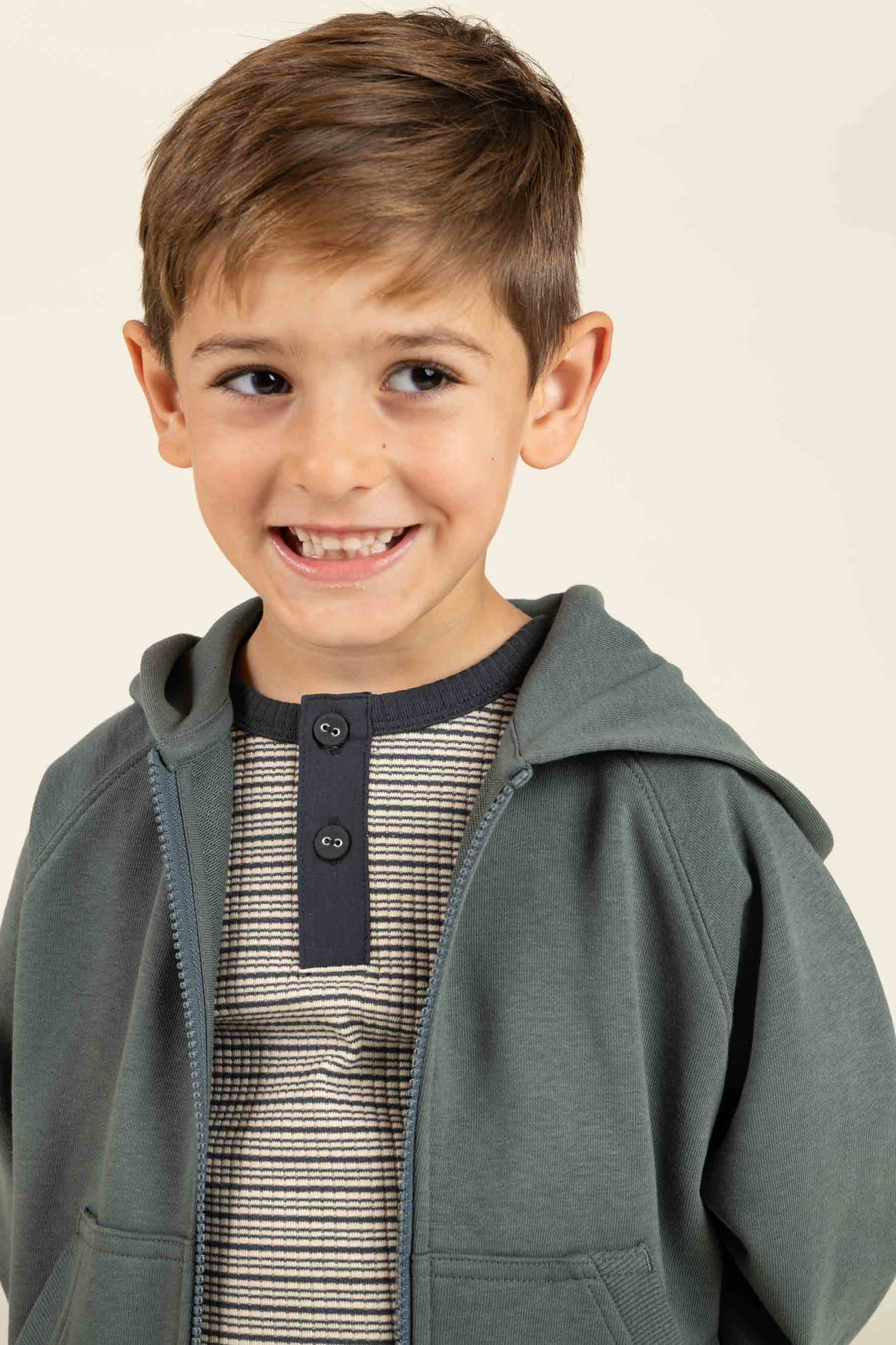 Classic Zip Hoodie - Kids - Petrol | 100218 Felix