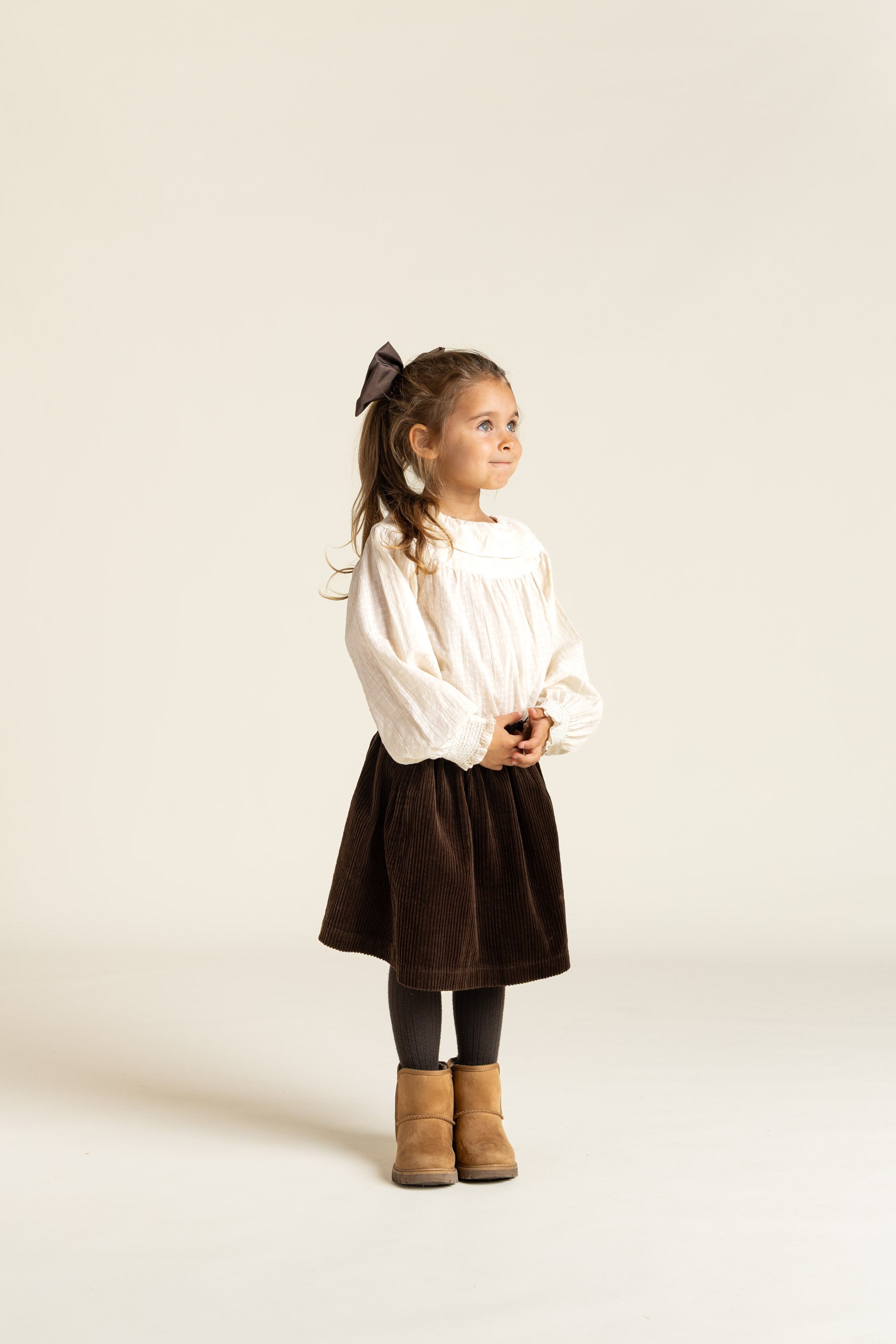 Bold Corduroy Skirt - Kids - Chocolate | 100624 Margot