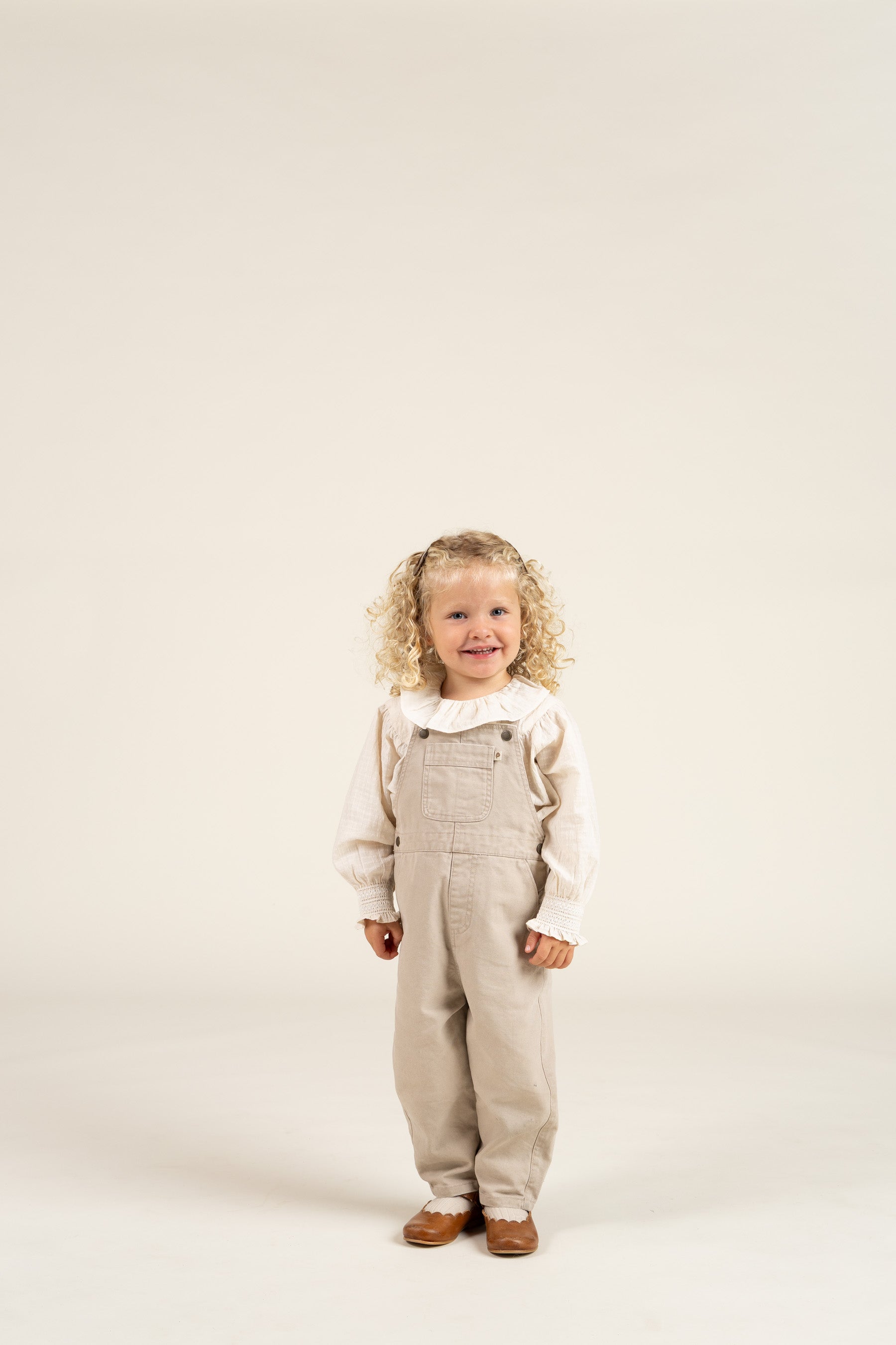 Cotton Blouse with Collar - Kids - Off White | 100883 Claire