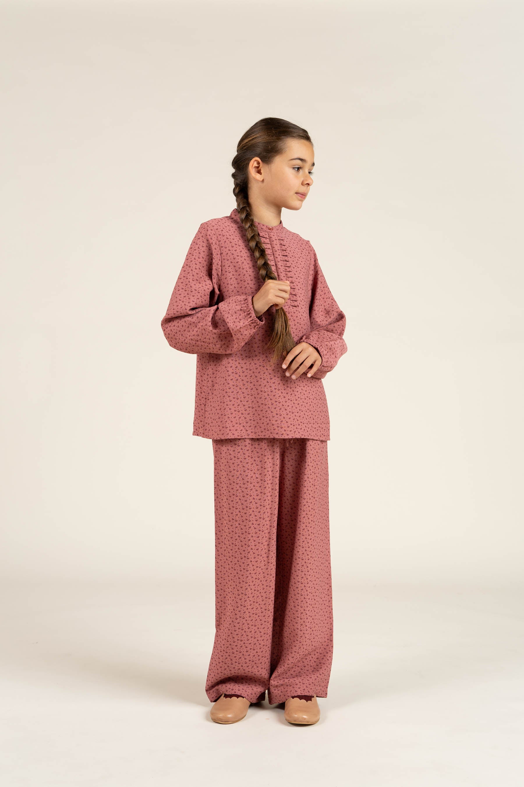 Printed Crepe viscose Shirtblouse - Tween - Rose | 100657 Ana