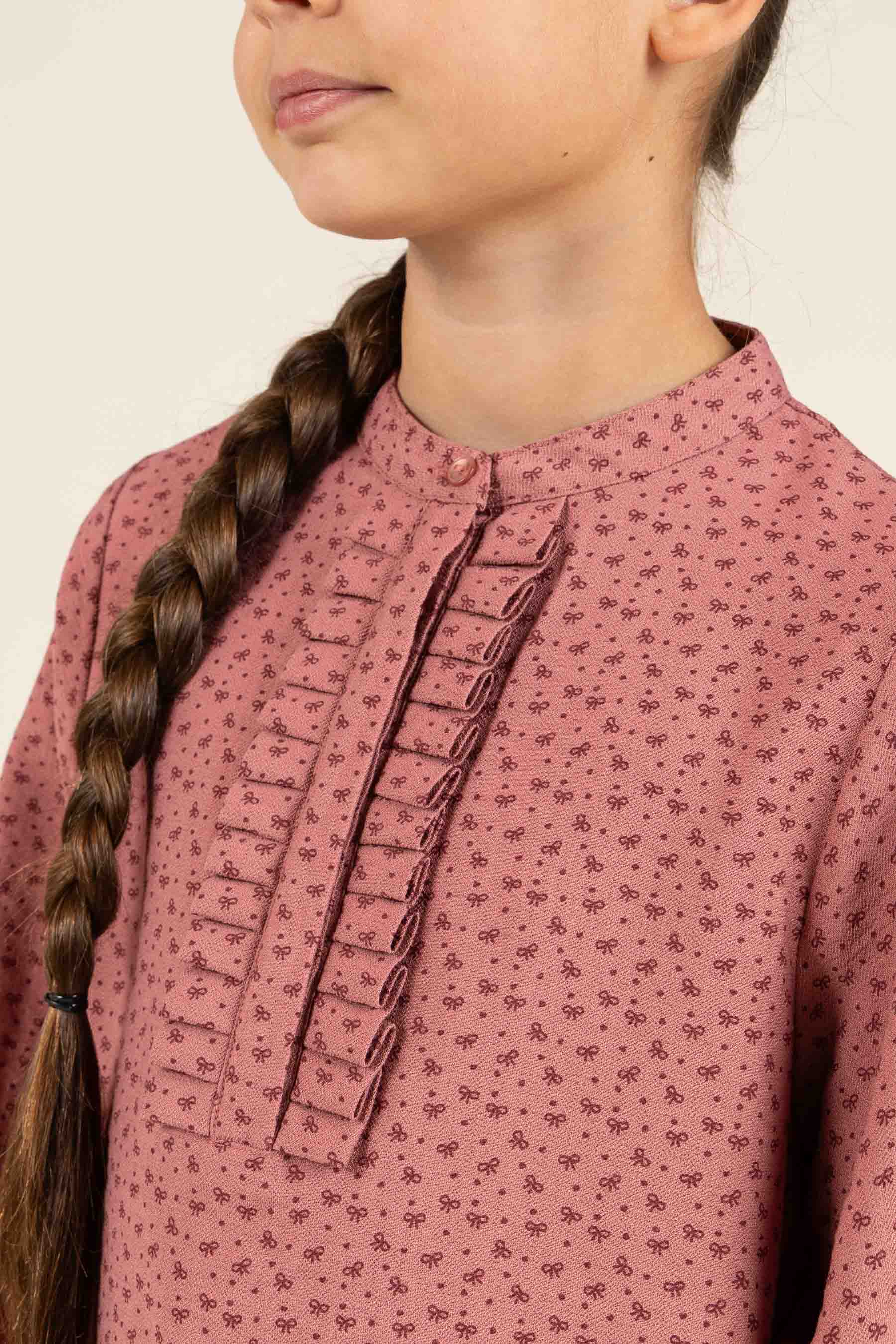 Printed Crepe viscose Shirtblouse - Tween - Rose | 100657 Ana