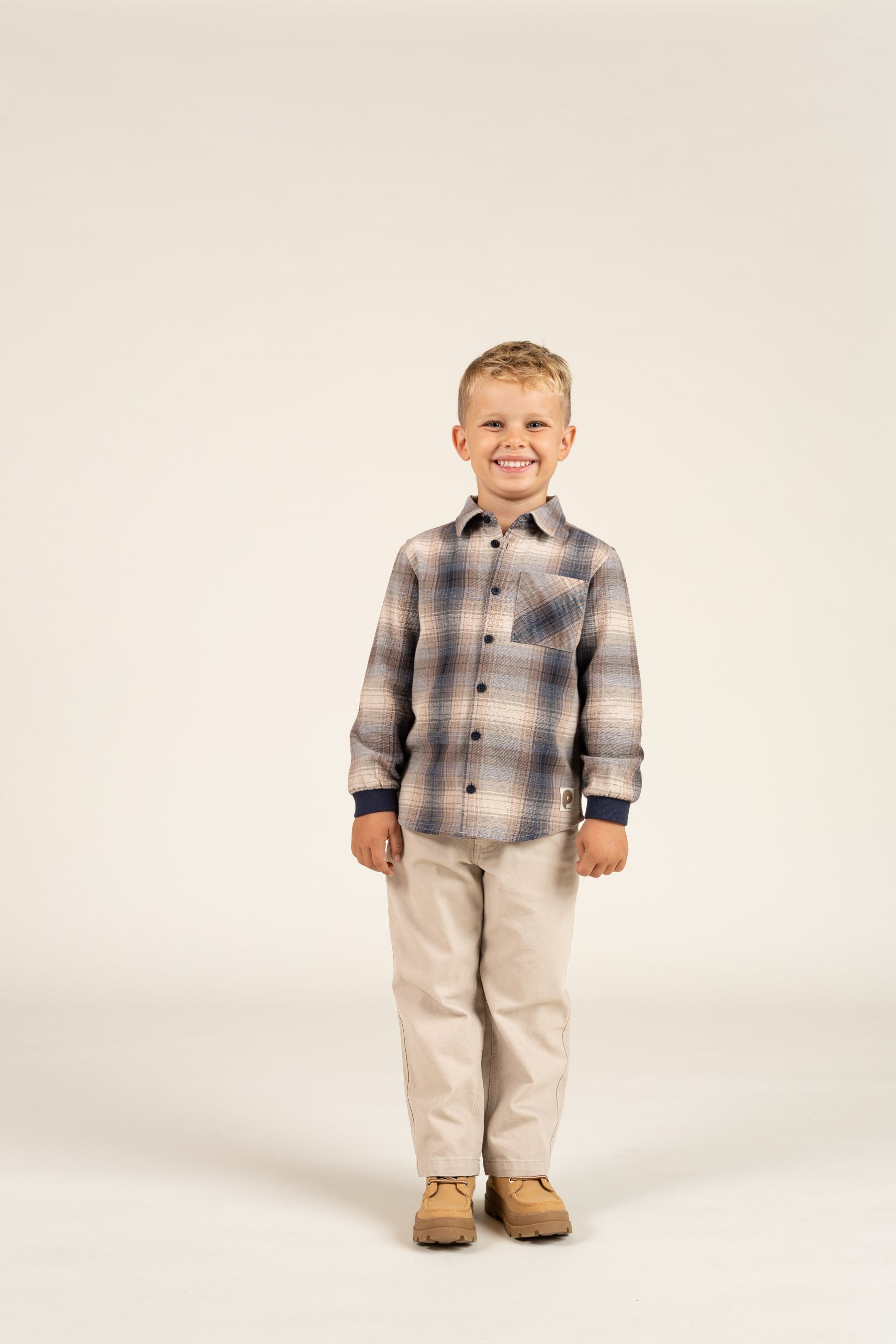 Canvas Trousers - Kids - Greige | 100115 Dereck