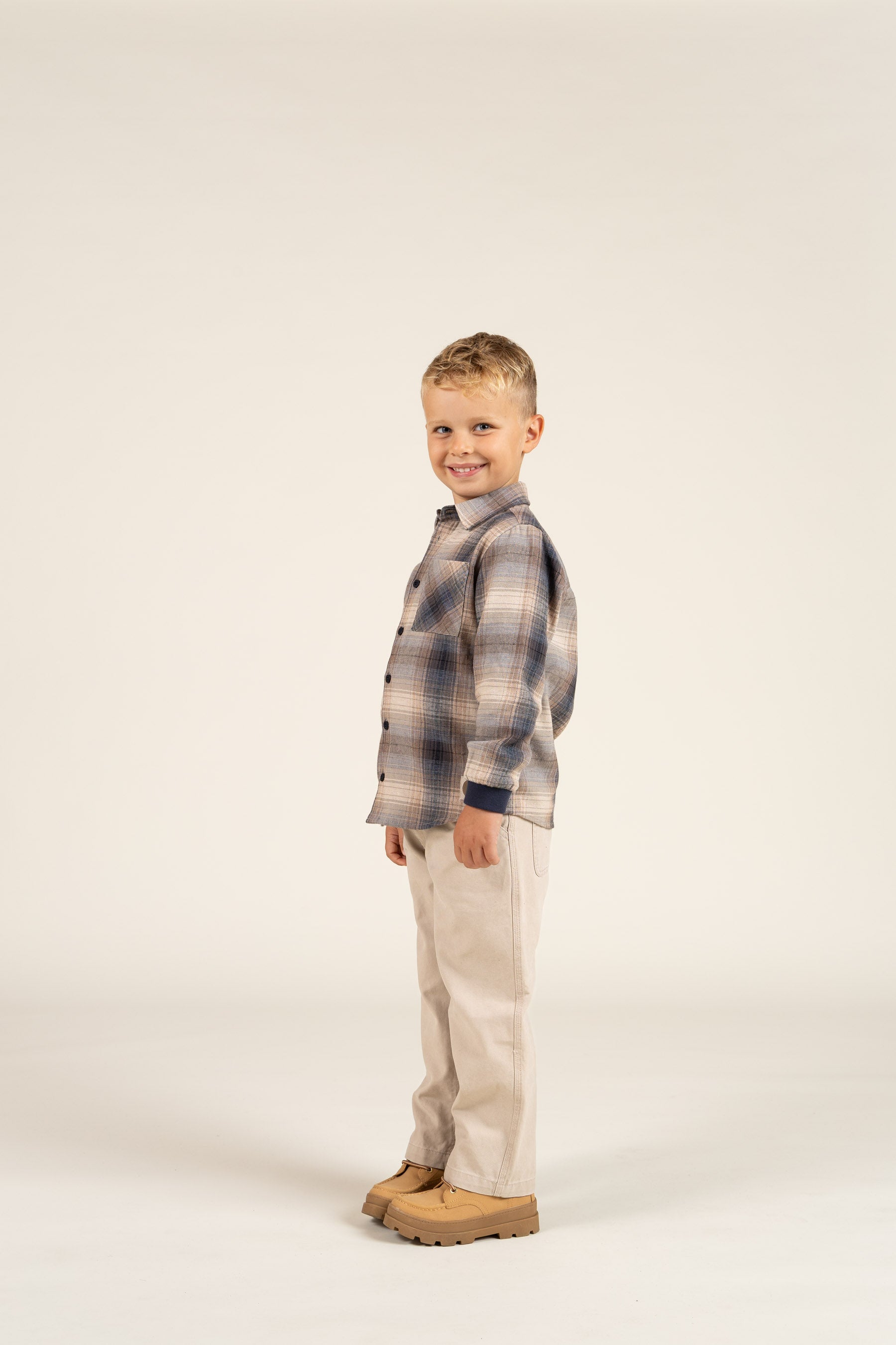 Canvas Trousers - Kids - Greige | 100115 Dereck