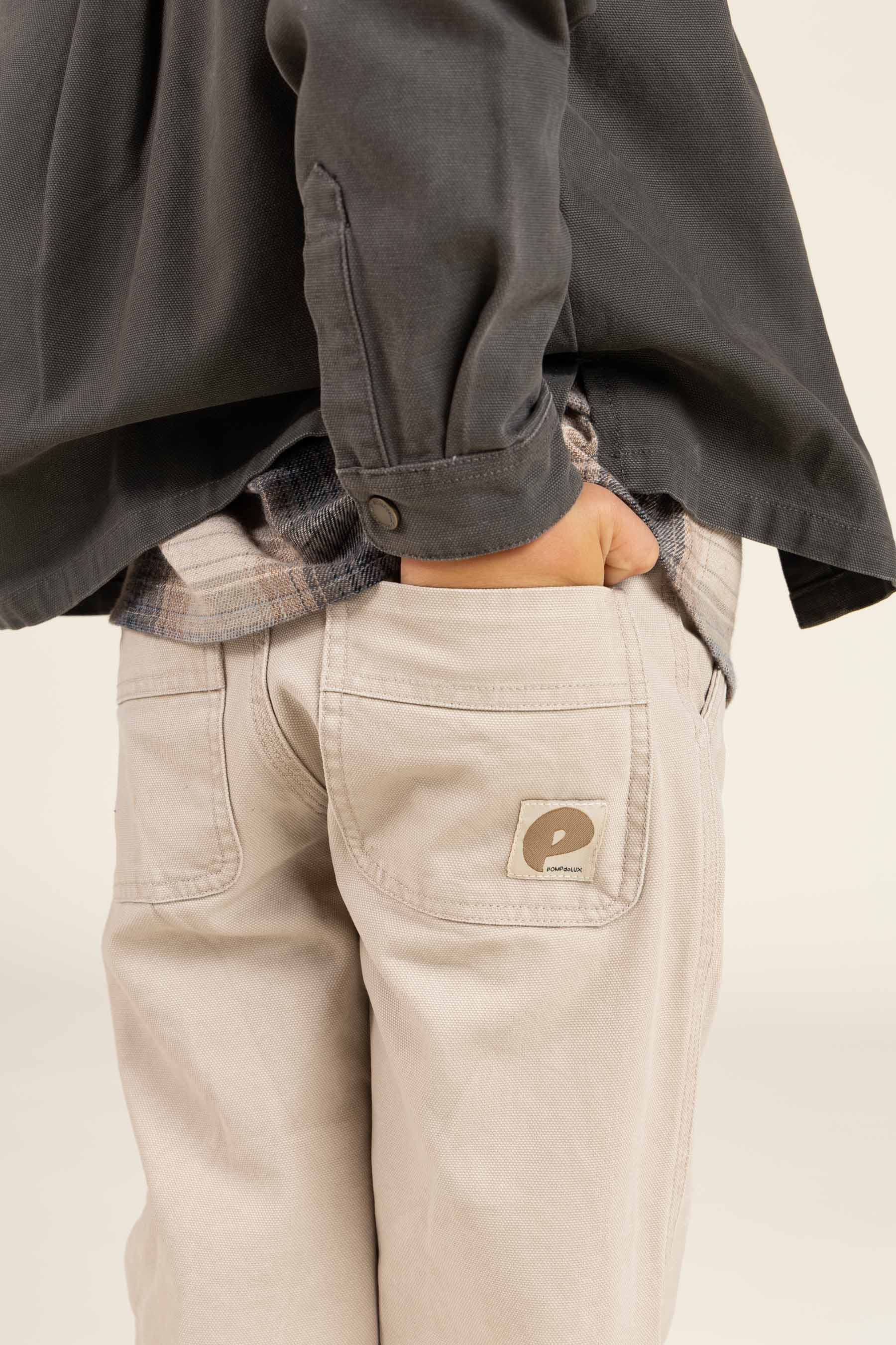 Canvas Trousers - Kids - Greige | 100115 Dereck