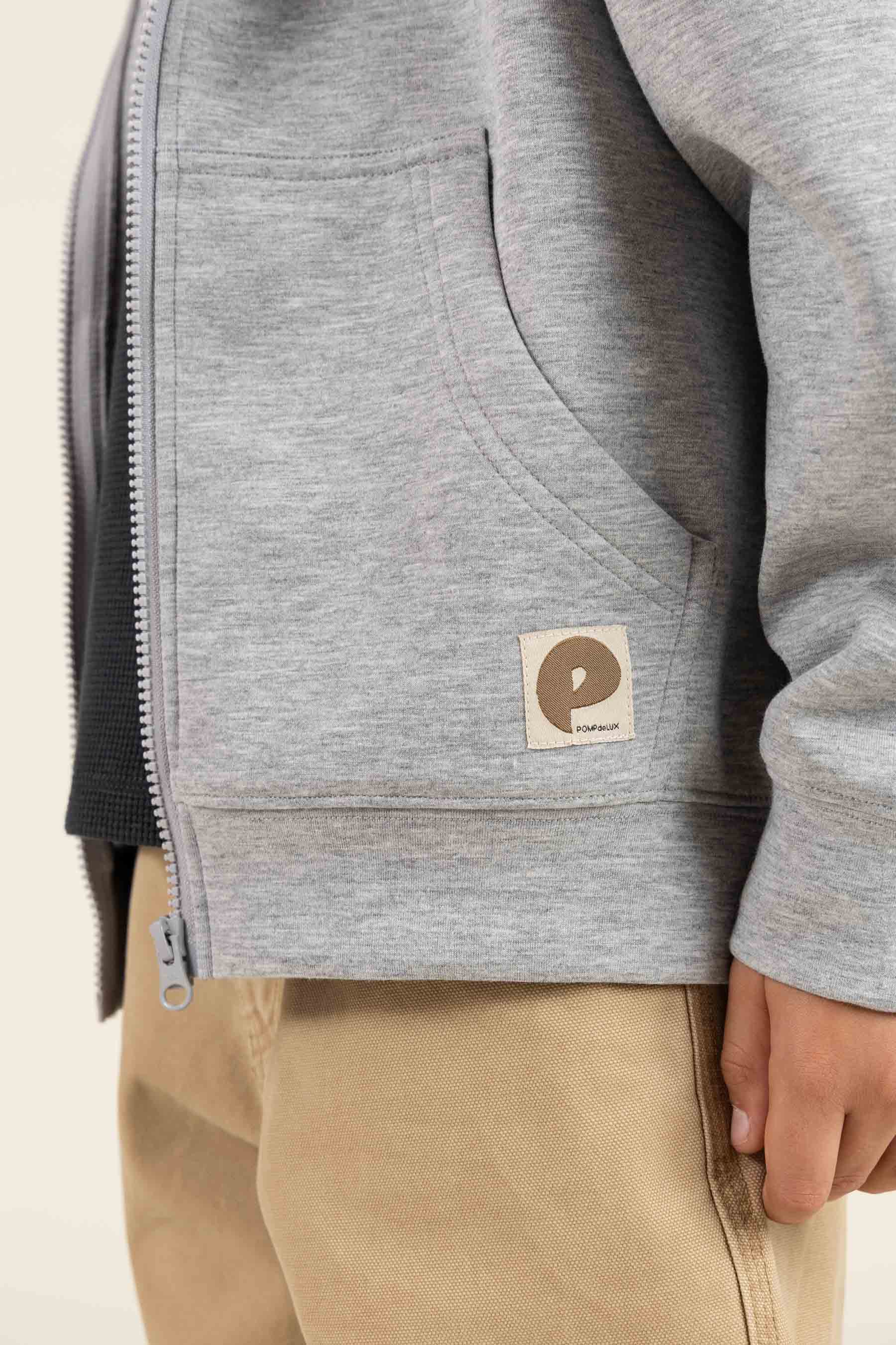 Scuba Zip Hoodie - Tween - Grey Melange | 100641 Liam