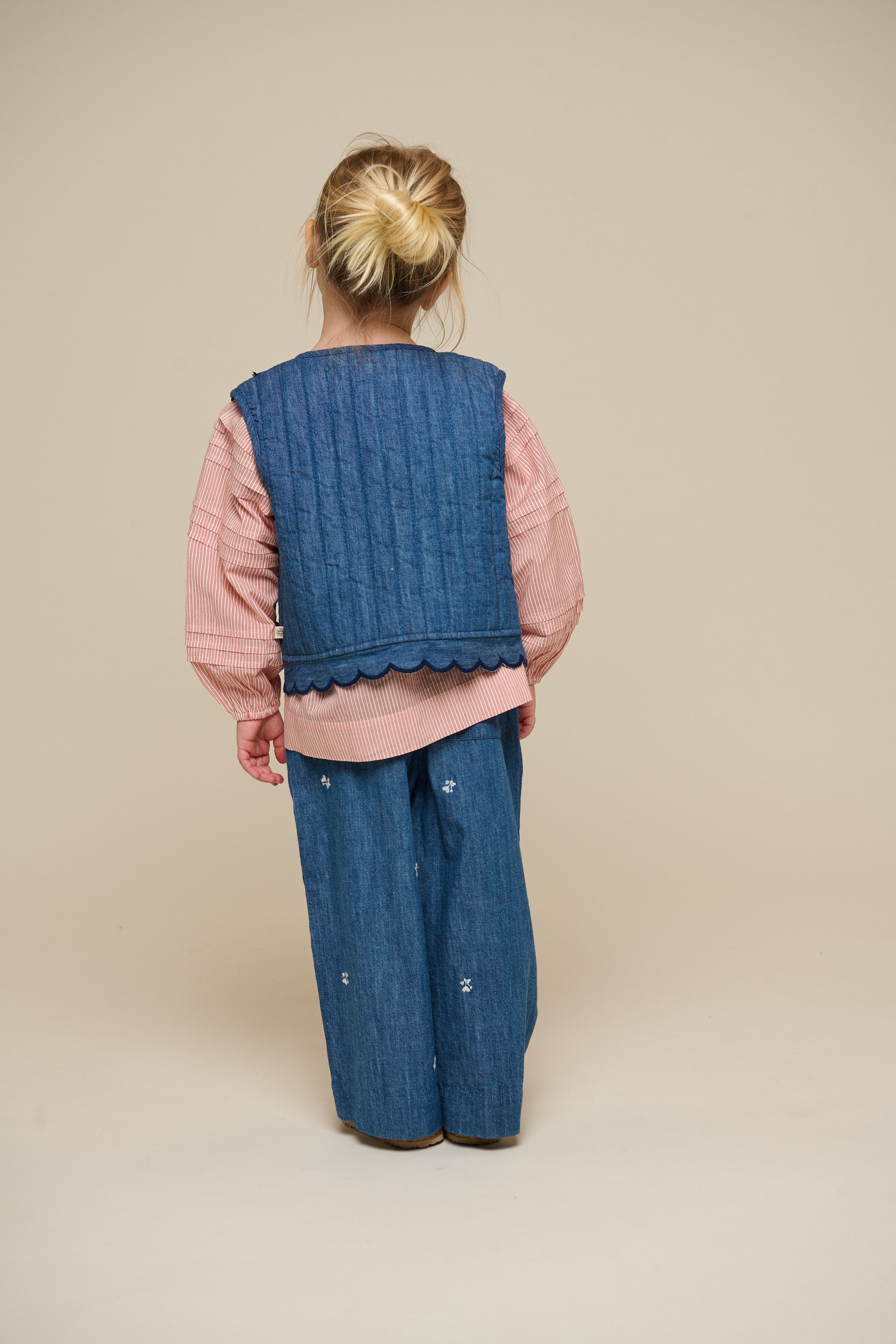 Quillted Denim Vest - Kids - Blue Denim | 101052 Isabella