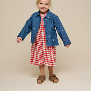 Embroidered Light Denim Shirt Jacket - Kids - Blue Denim | 101051 Isabella