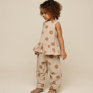 Printed Cotton Trousers - Kids - Sand | 101207 Molly