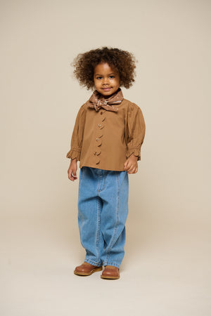 Poplin Blouse with Scallop Edge - Kids - Coconut | 101046 Joy