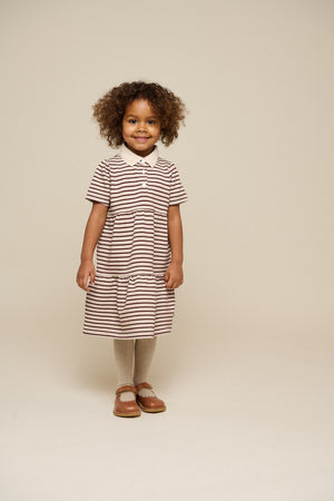 Striped Jersey Dress - Kids - Brown | 101010 Emmie