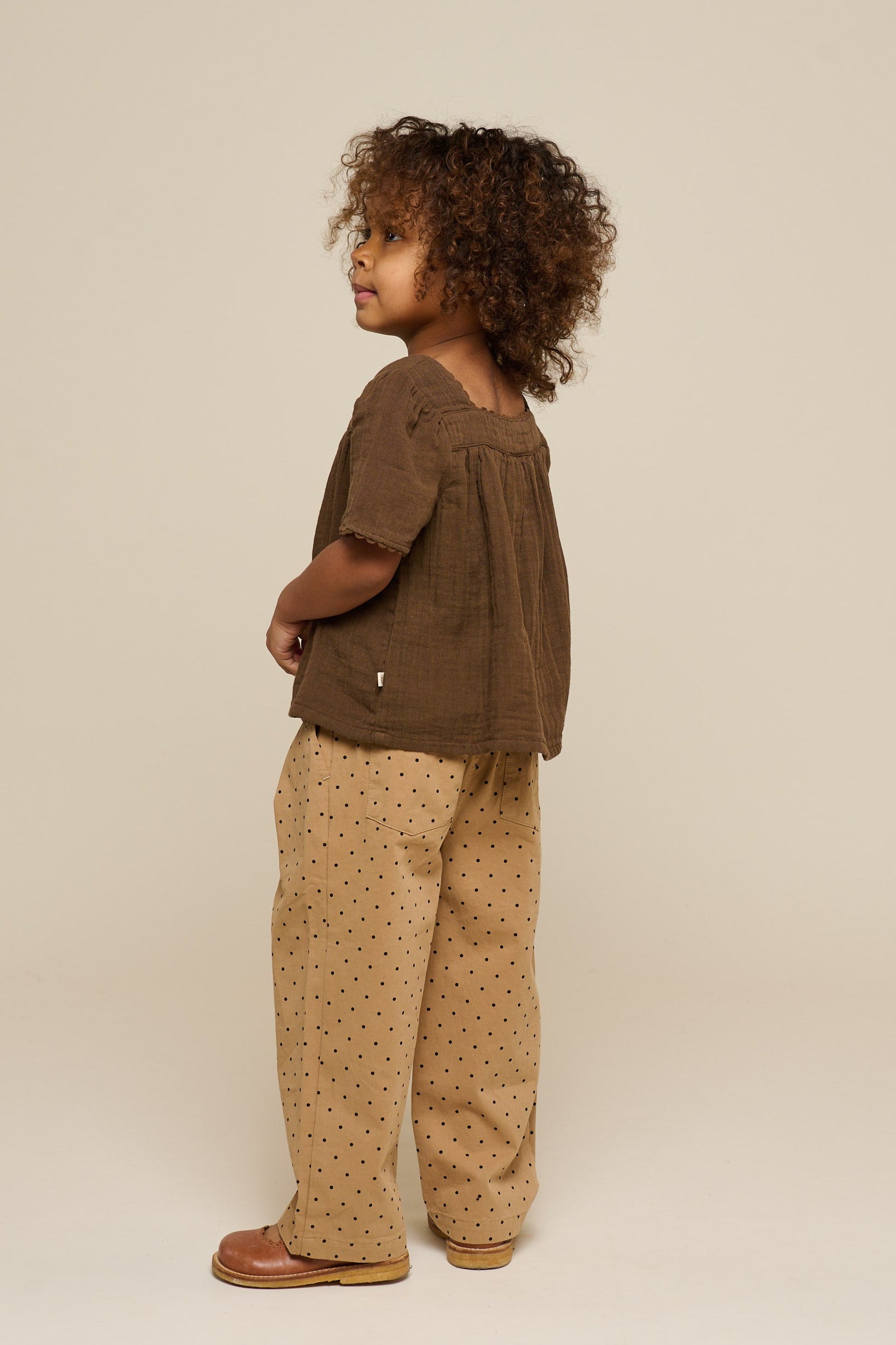 Twill trousers with Dot - Kids - Beige | 100614 Iris