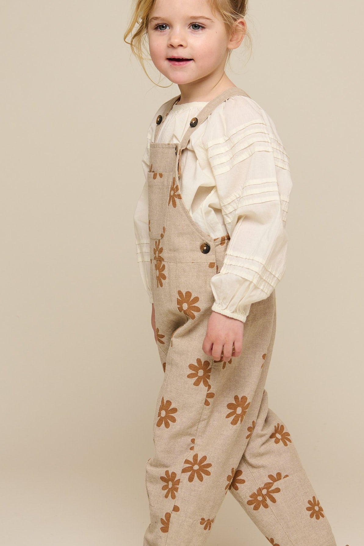Printed Cotton Overall - Kids - Sand | 101210 Molly