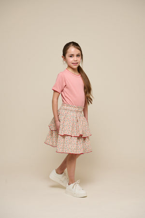 Pointelle t-shirt with contrast picot - Tween - Rose Tan | 101288 Drew