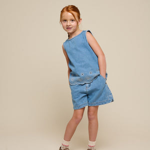 Denim Shorts - Kids - Light Blue Denim | 101016 Vera
