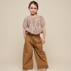 Poplin Trouser with Scallop Edge - Tween - Coconut | 101079 Joy
