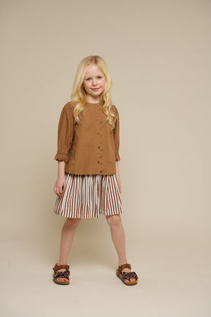 Striped Seersucker Skirt - Tween - Brown | 101194 Nadia