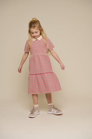 Striped Jersey Dress - Tween - Cherry Red | 101009 Emmie