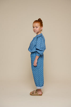 Printed Poplin Trousers - Tween - Dusty Blue | 101089 Camilla