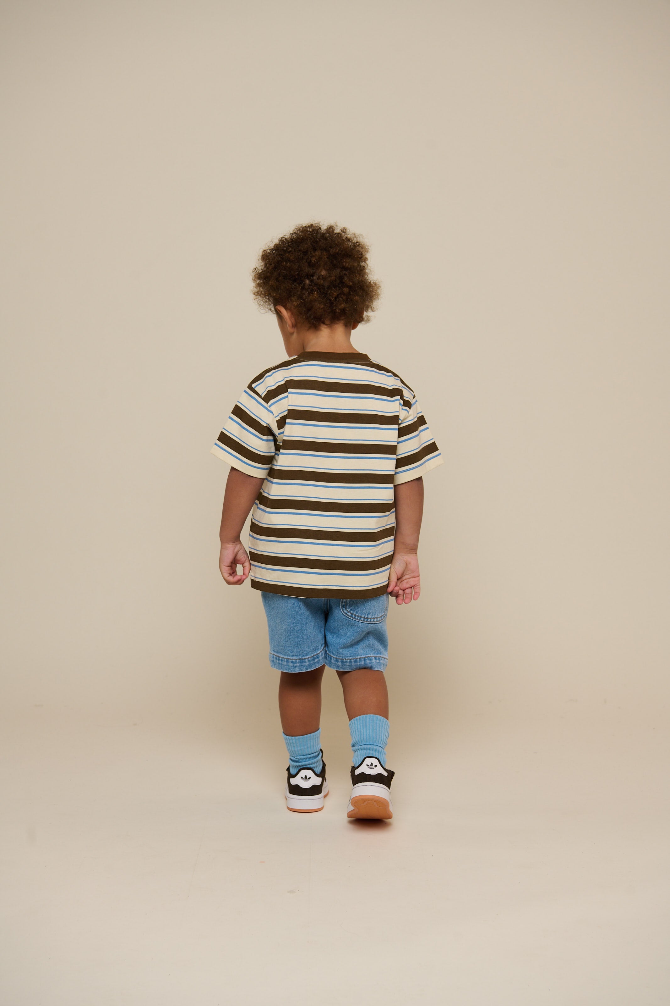 Retro Striped T-shirt - Kids - Dark Brown | 101273 Steven